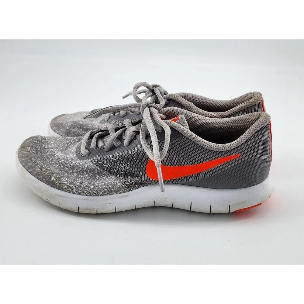 Nike Flex Contact Shoes Youth Size 5Y Atmoshpere Grey / Total Crimson 917932-006